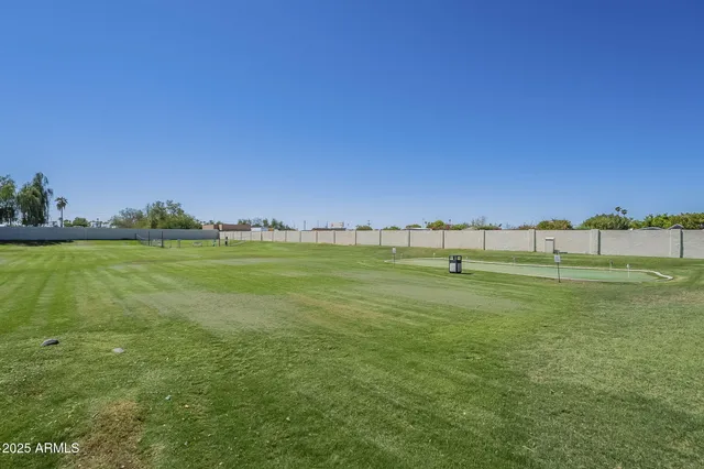 a view of a grassy field