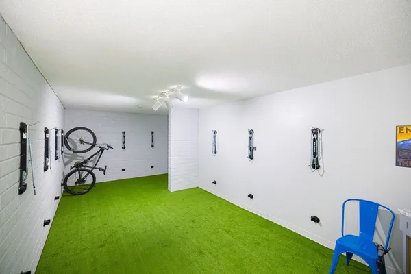a view of storage and utility room with washer and dryer
