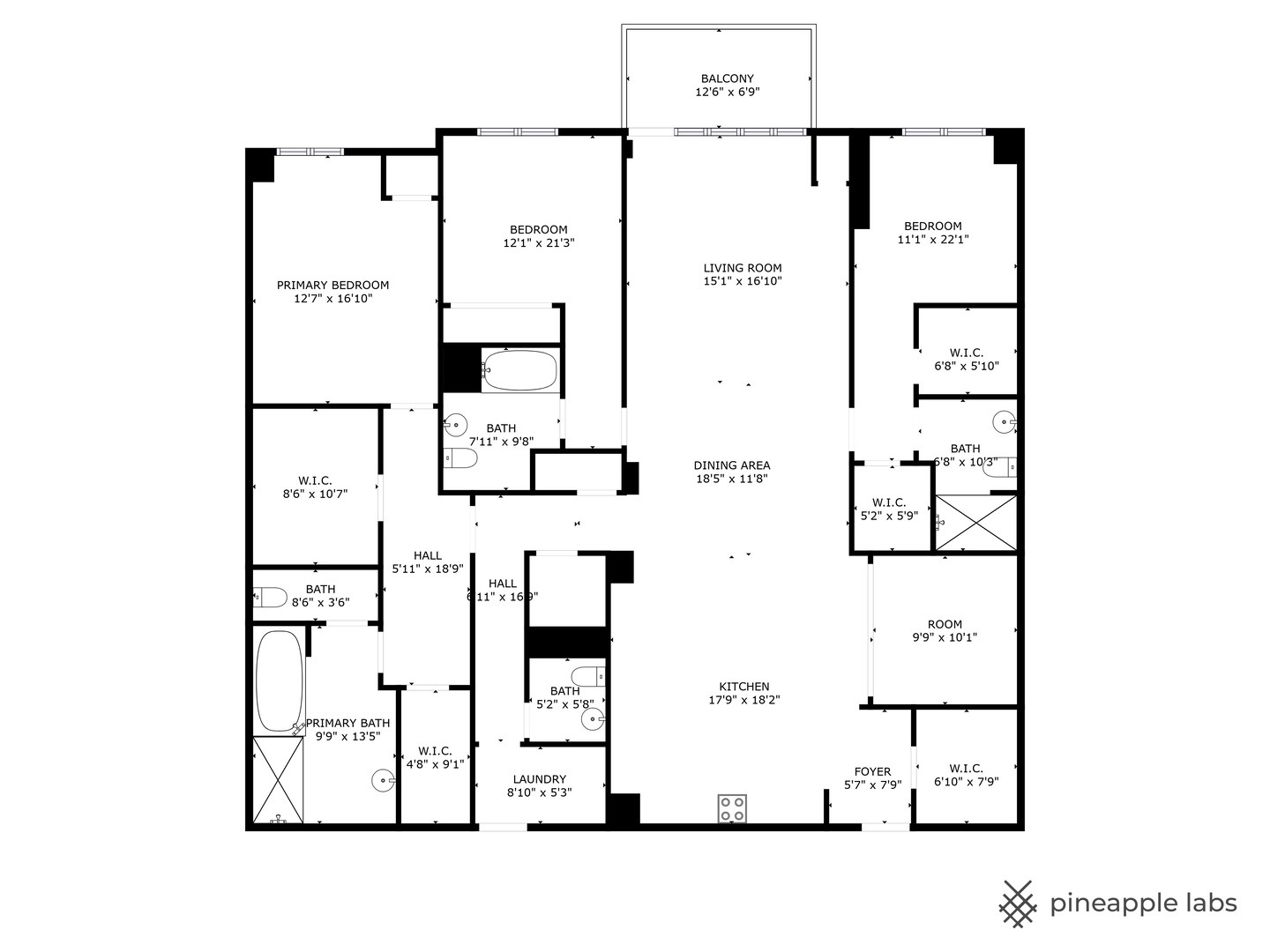 111 South Peoria Street, Unit 703 Chicago, IL 60607 - Photo 18 of 18 a black and white photo of a picture of a floor