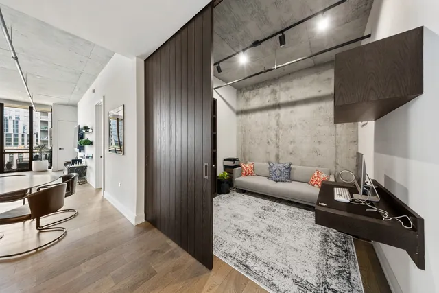 a living room with furniture and a couch