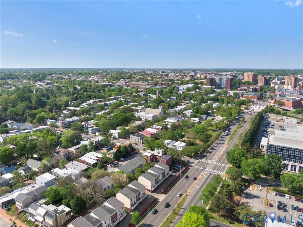 605 Spring Street, Unit B Richmond, VA 23220 - Photo 35 of 42 an aerial view of a city with lots of residential buildings