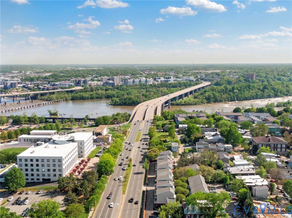 605 Spring Street, Unit B Richmond, VA 23220 - Photo 42 of 42 an aerial view of a city with lots of residential buildings lake and ocean view