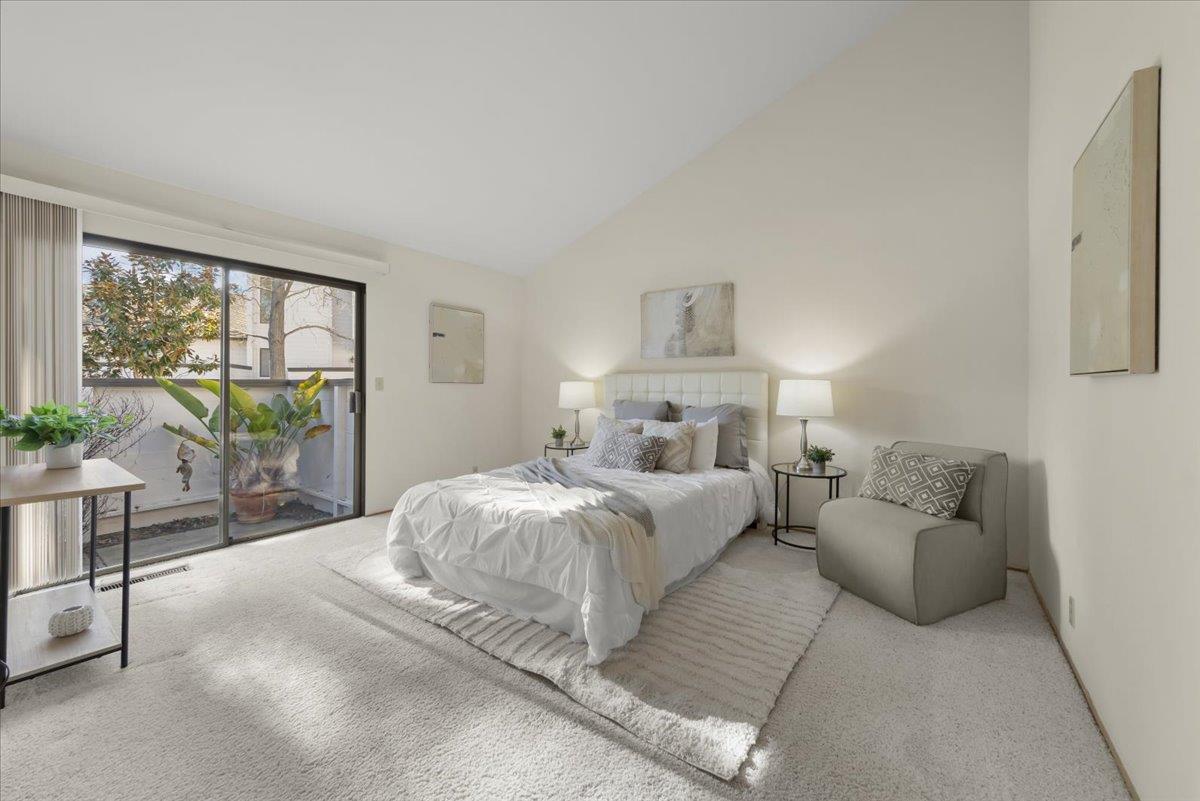 100 Strathmore Place Los Gatos, CA 95032 - Photo 21 of 39 a bedroom with bed and a large window