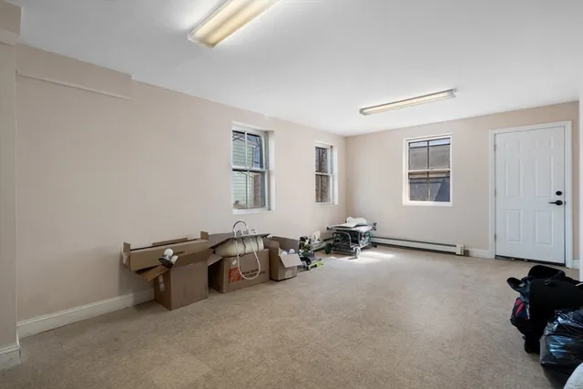 an empty room with windows