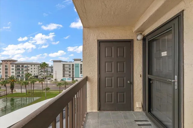 a view of balcony with city view