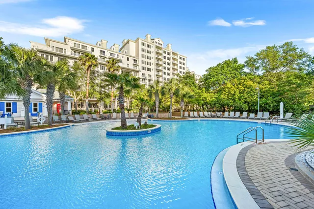 a view of a swimming pool and outdoor space