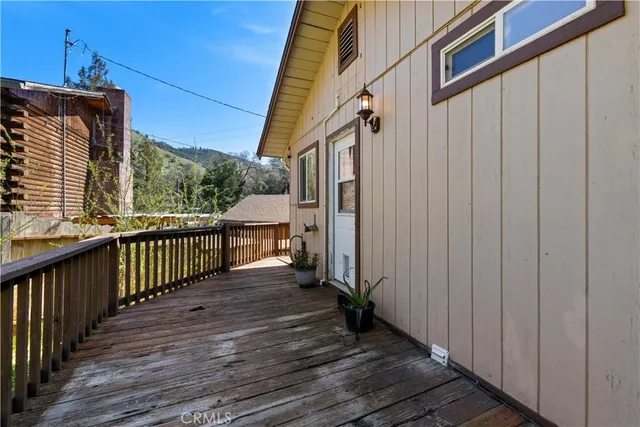a view of a wooden deck