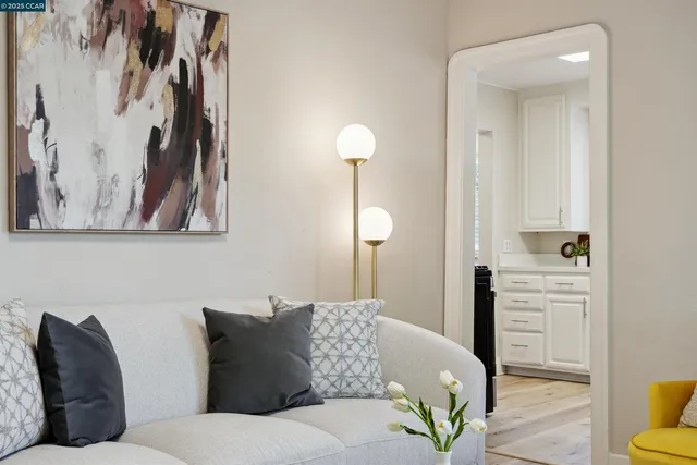 a living room with furniture and a couch