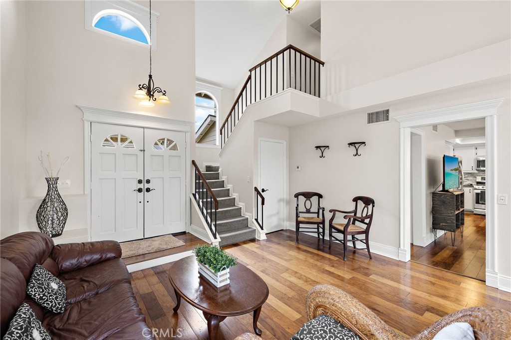 a living room with furniture