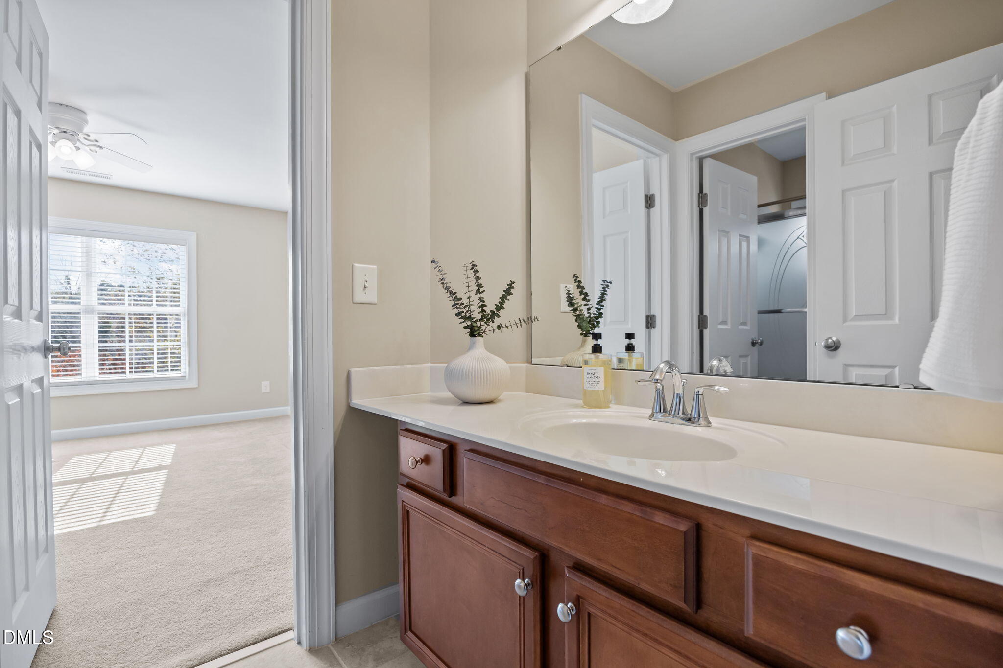 5309 Lyon Farm Drive Durham, NC 27713 - Photo 44 of 68 a bathroom with a sink and a mirror