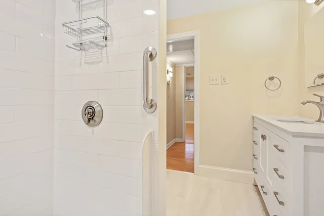 a bathroom with a shower