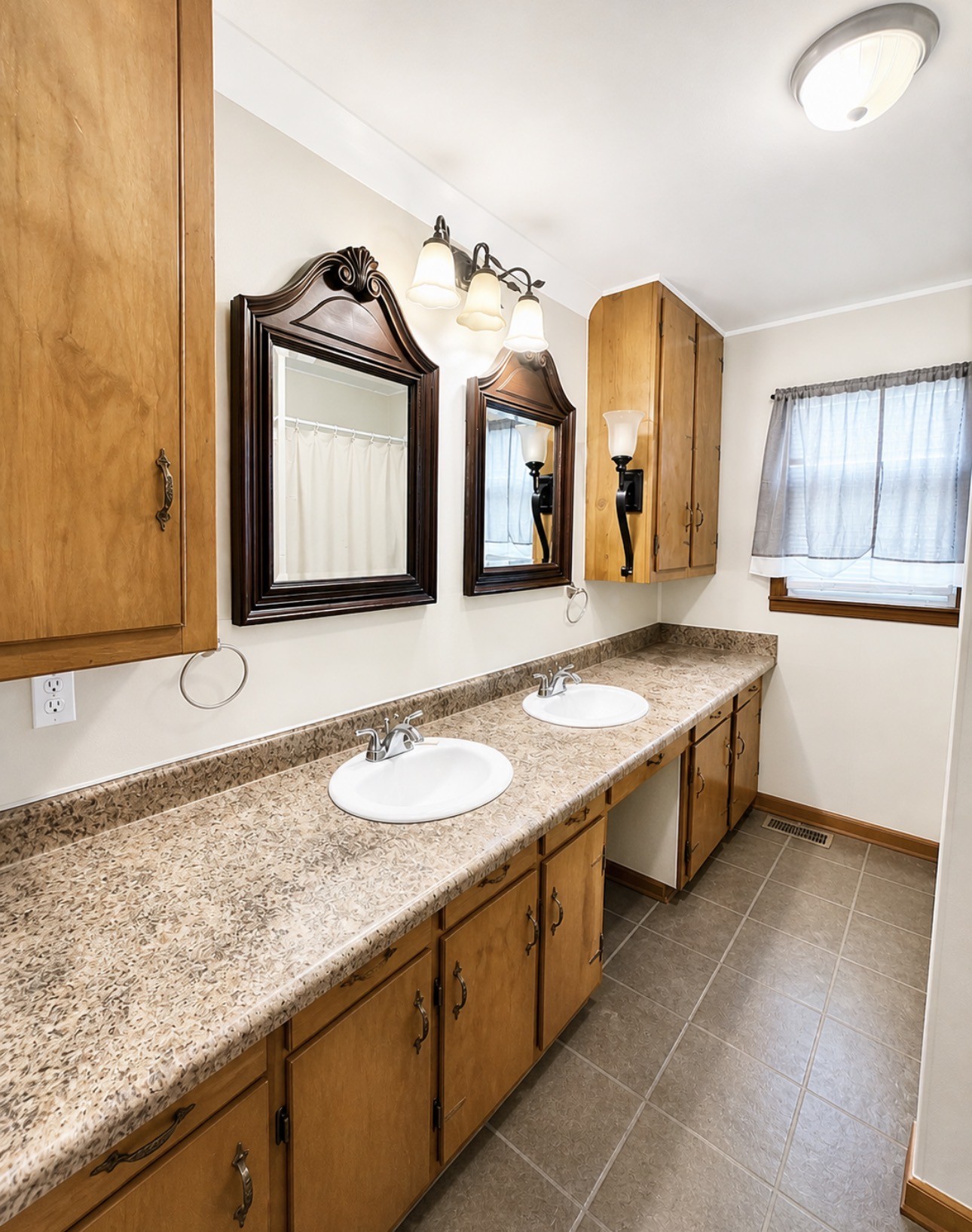 1520 Old Springville Road Springville, TN 38256 - Photo 12 of 22 a bathroom with a granite countertop double vanity sink and a large mirror