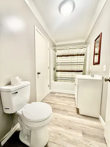 a bathroom with a toilet and a vanity