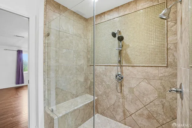a bathroom with a shower