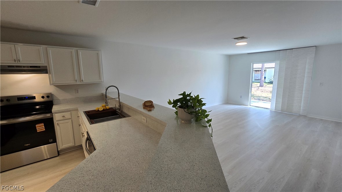 236-238 Peerless Street Lehigh Acres, FL 33974 - Photo 7 of 25 a kitchen with sink refrigerator and stove