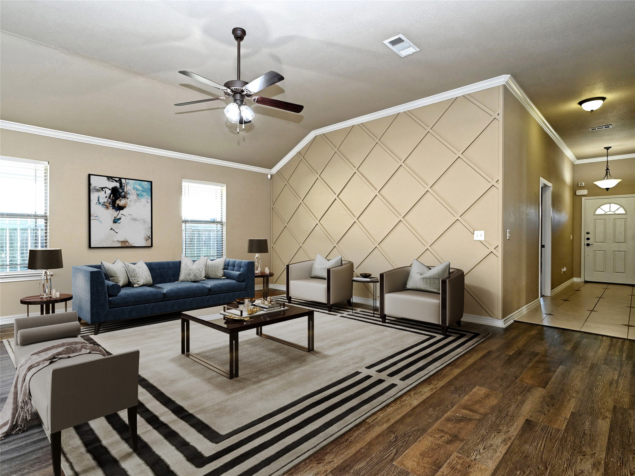 224 Geode Lane Jarrell, TX 76537 - Photo 4 of 36 Living Room - Virtually Staged