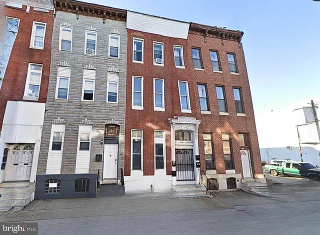 a front view of a building