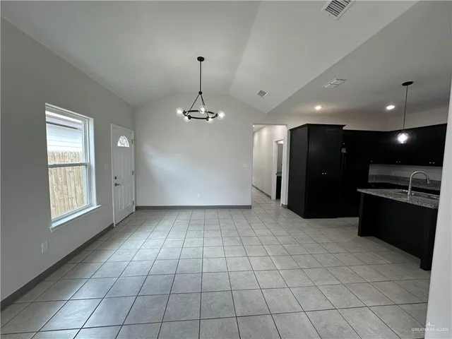 a view of a livingroom with a chandelier
