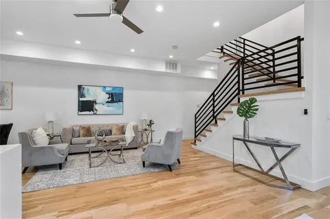 a living room with furniture