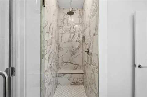 a bathroom with a shower