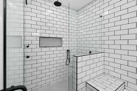 a bathroom with a shower