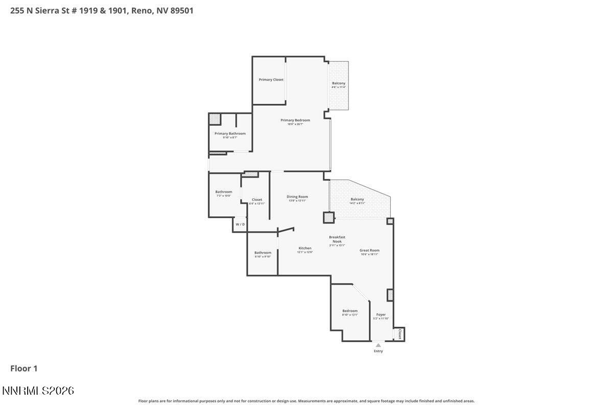 255 North Sierra Street, Unit S 1919 Reno, NV 89501 - Photo 41 of 41 01-Floor Plan