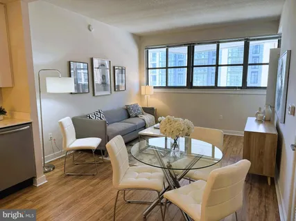 a living room with furniture