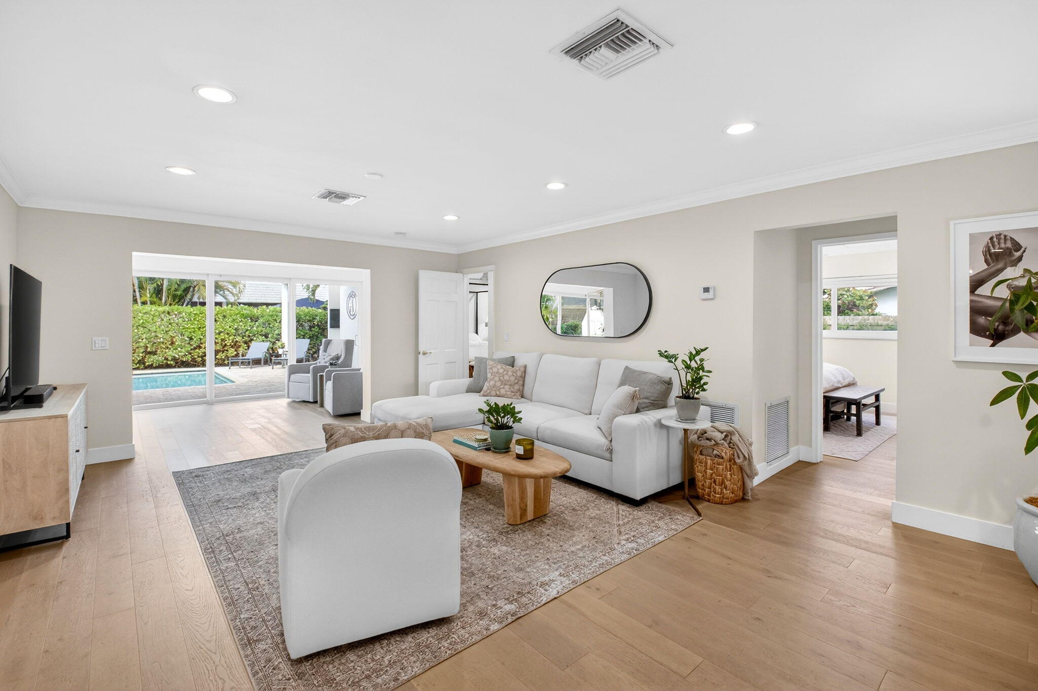 525 Sunset Road Boynton Beach, FL 33435 - Photo 6 of 62 a living room with fireplace furniture and a large window
