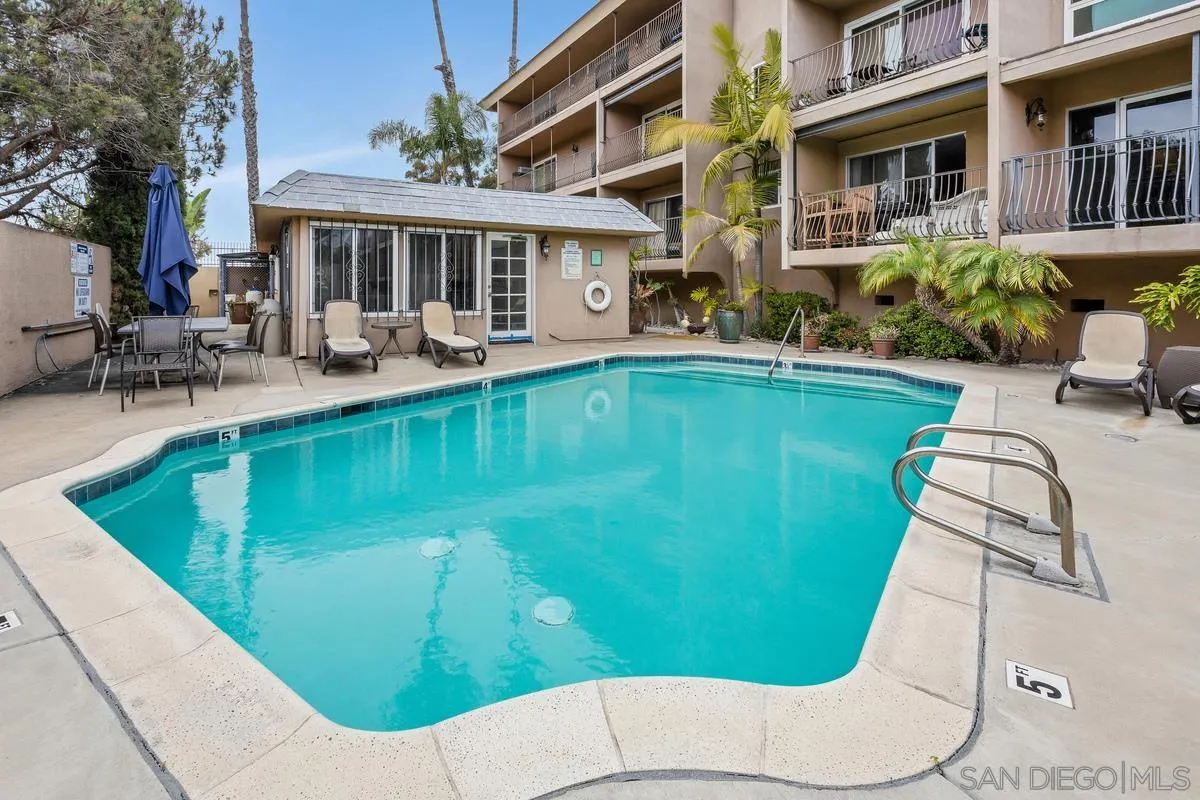 3980 8th Avenue, Unit 308 San Diego, CA 92103 - Photo 28 of 33 a view of a swimming pool with outdoor seating