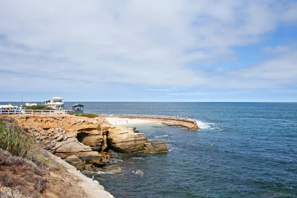 a view of an ocean and beach