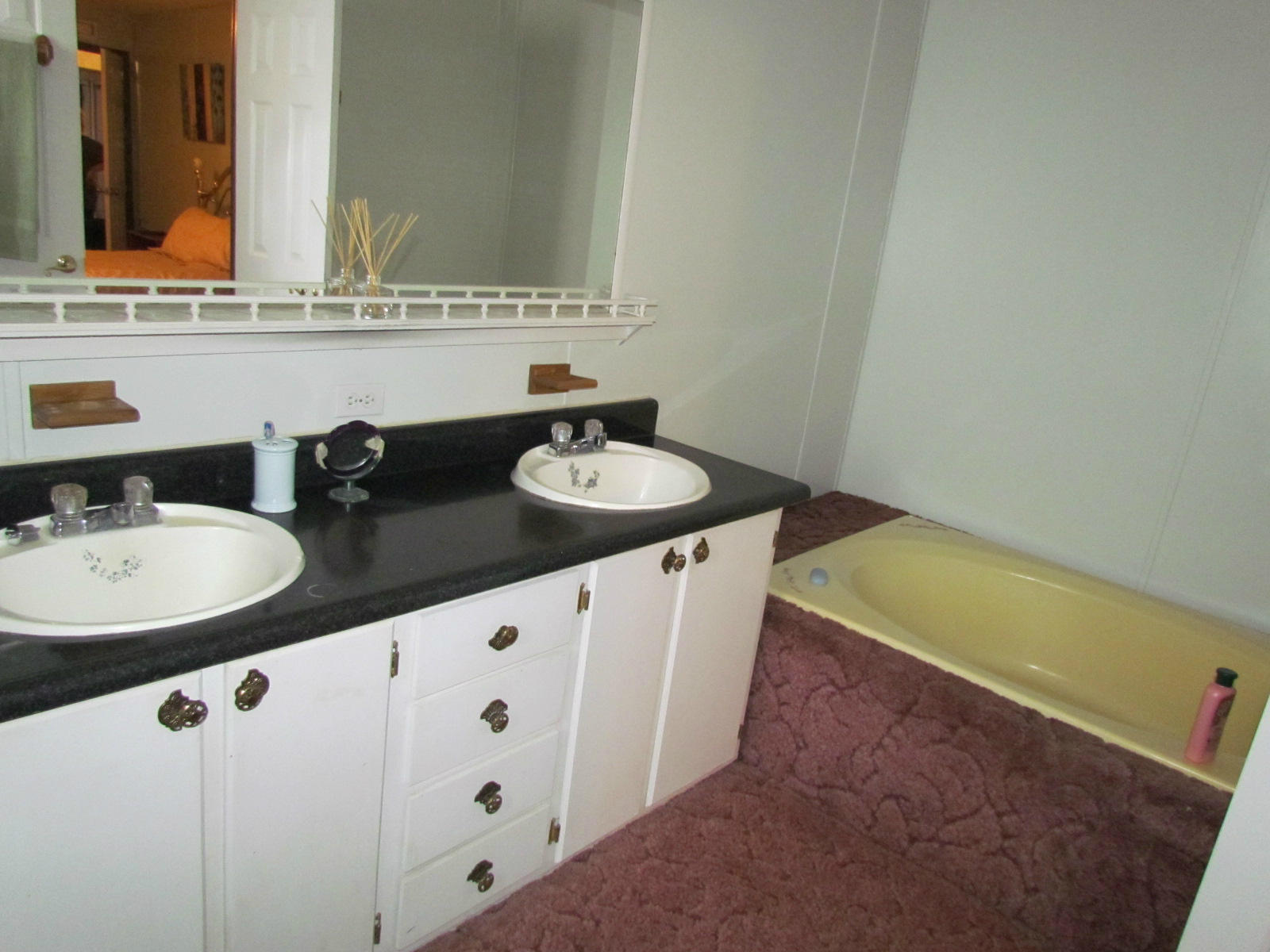109 Westgrove Road Blue Ridge, VA 24064 - Photo 8 of 14 a bathroom with a double vanity sink and a mirror