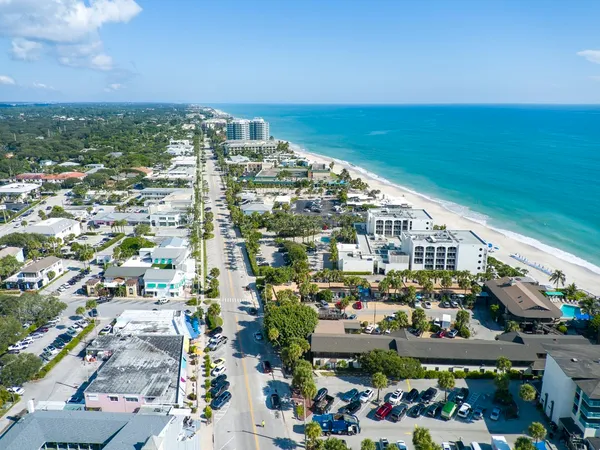 a view of city and ocean