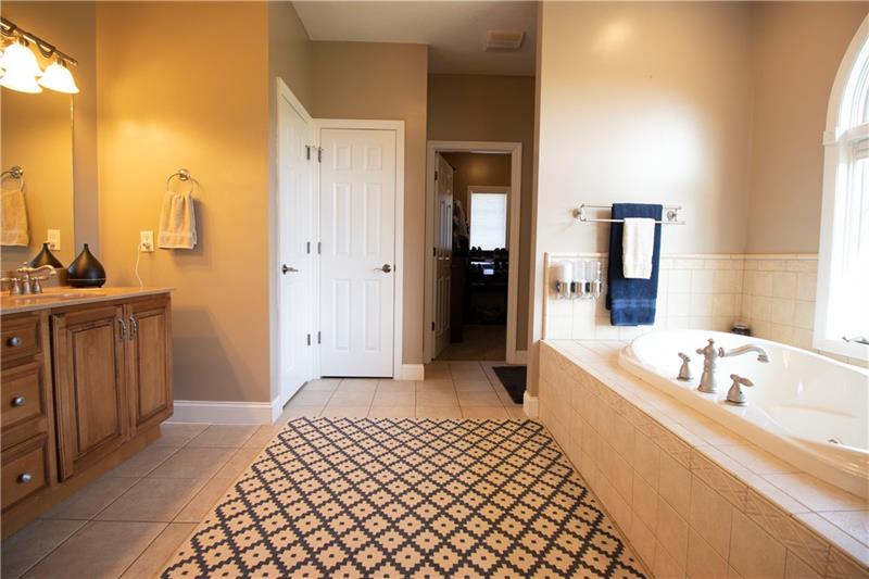 385 Pleasant Valley Road Bulger, PA 15019 - Photo 12 of 25 Master Bath with double sinks, jetted, deep soaker tub and separate shower. Nice size walk in closet.