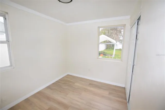 an empty room with a window