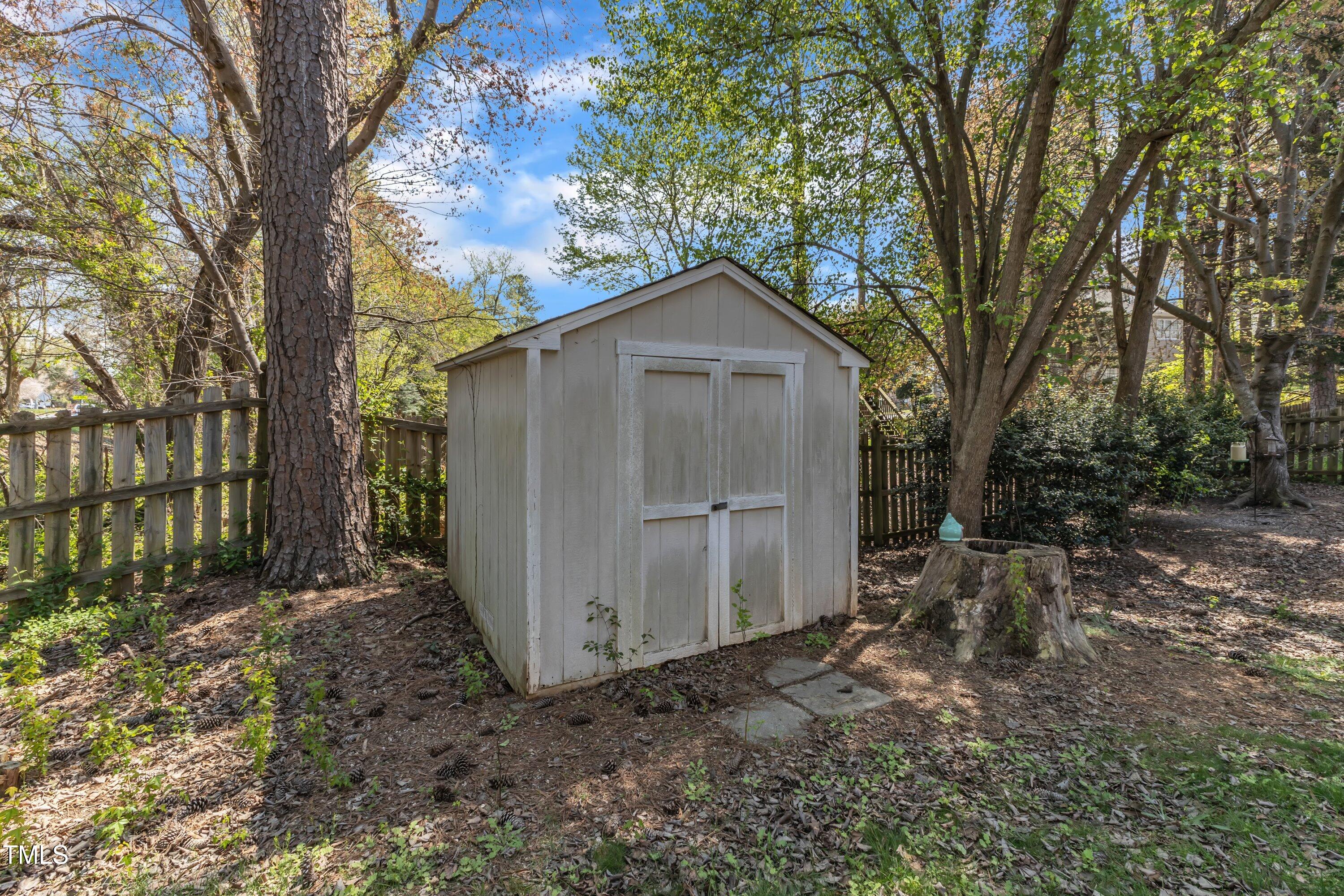 9512 Anson Grove Lane Raleigh, NC 27615 - Photo 38 of 39 a view of a small house with a tree in the yard