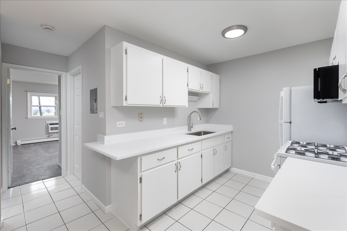 5740 East Avenue, Unit 2D Countryside, IL 60525 - Photo 3 of 24 a kitchen with a sink and cabinets