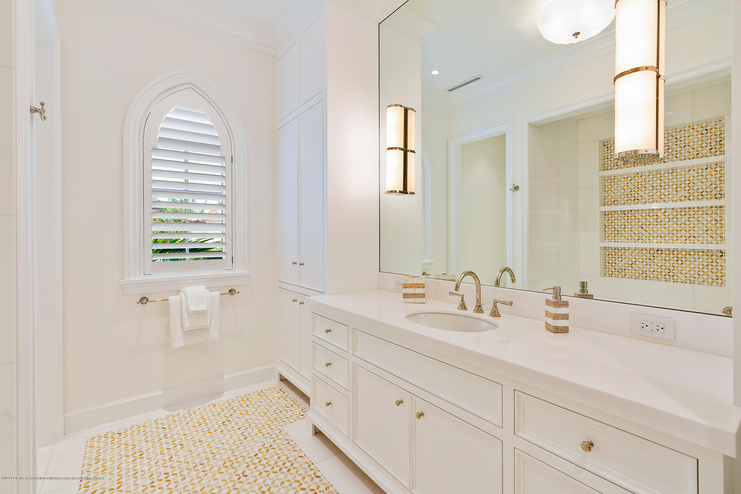 3 Via Flagler Palm Beach, FL 33480 - Photo 26 of 42 a bathroom with double vanity sink a mirror and a shower