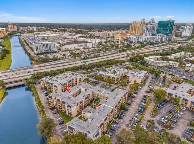an aerial view of a city