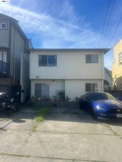 a car parked in front of a house