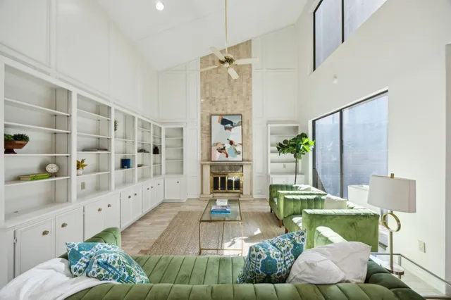 a living room with furniture