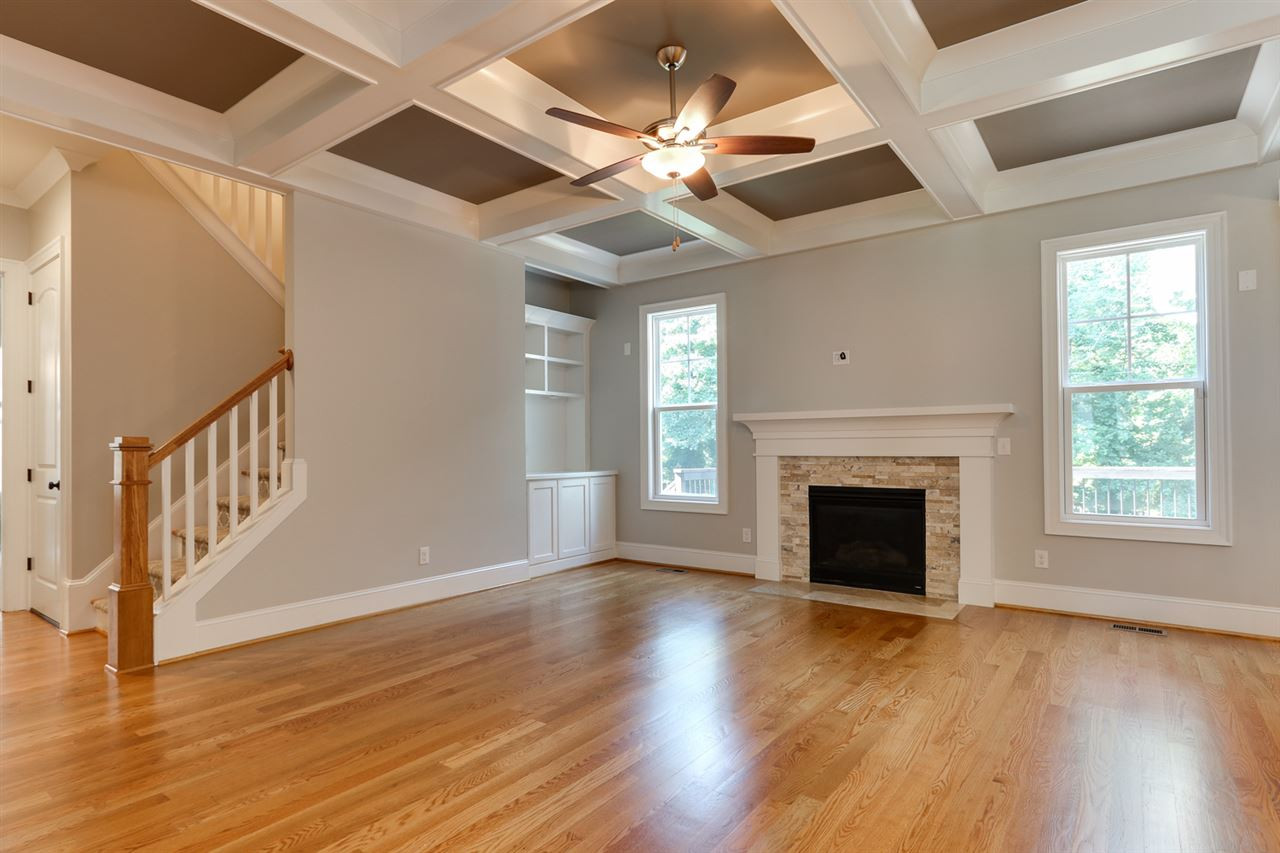 1103 Temple Street Raleigh, NC 27609 - Photo 5 of 30 Large family room open to kitchen with 10 foot coffered ceiling Family Room
