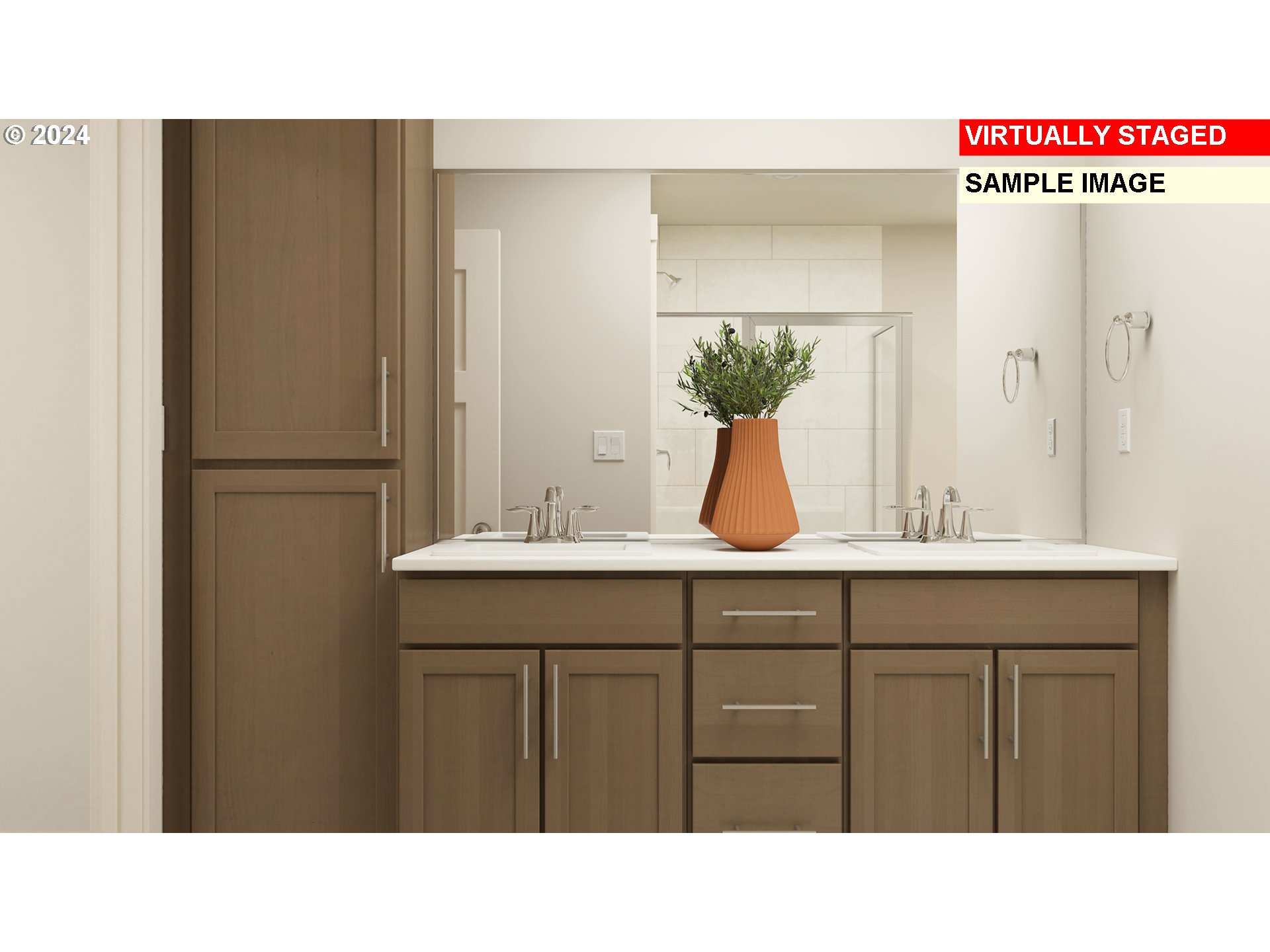 12134 Southwest Champlin Lane Beaverton, OR 97007 - Photo 15 of 24 a bathroom with a sink a mirror and vanity