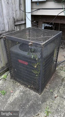a view of balcony with wooden wall