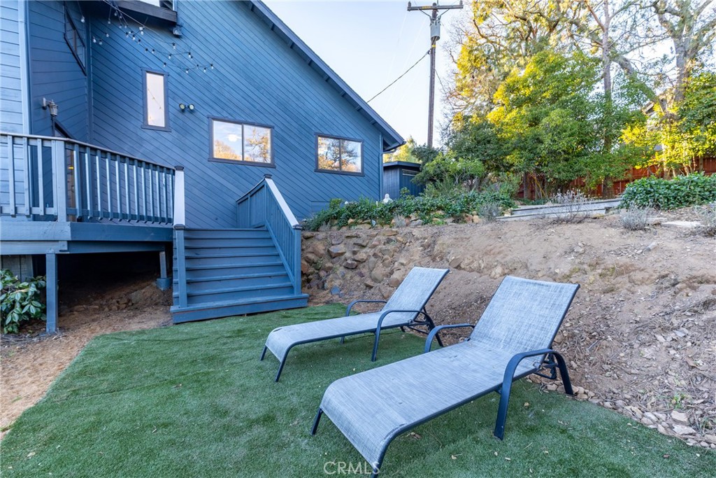 8110 Castenada Lane Atascadero, CA 93422 - Photo 66 of 75 Level area directly off the stairs from the deck. Perfect location for an above ground pool, power located under the deck.