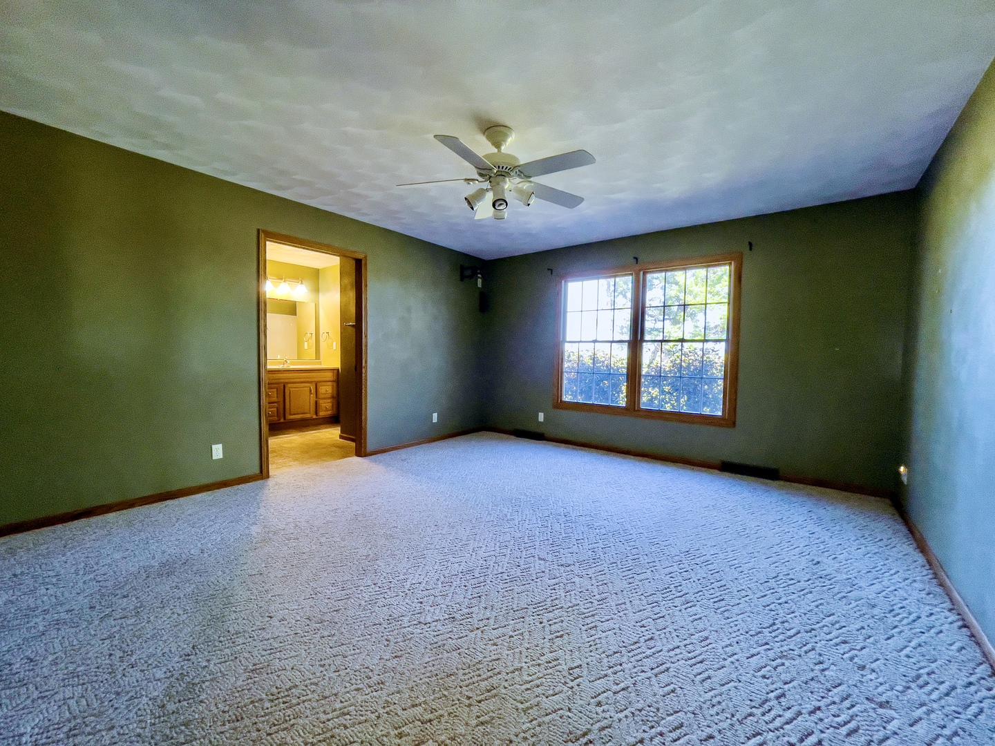 15648 Murphy Road Winnebago, IL 61088 - Photo 18 of 35 an empty room with a window and a ceiling fan