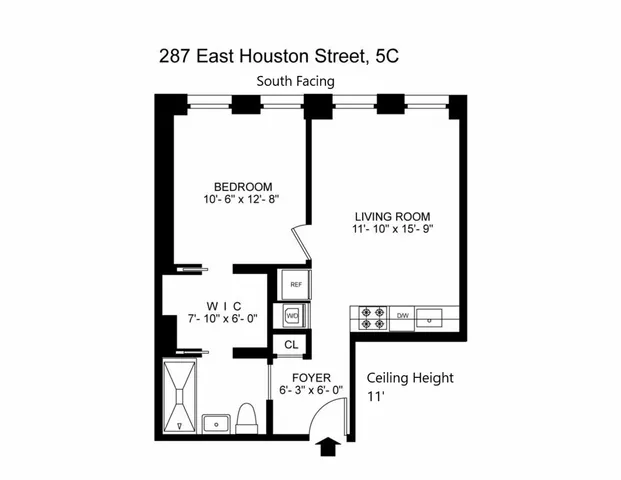 $999,000 | 287 East Houston Street, Unit 5C | Lower East Side