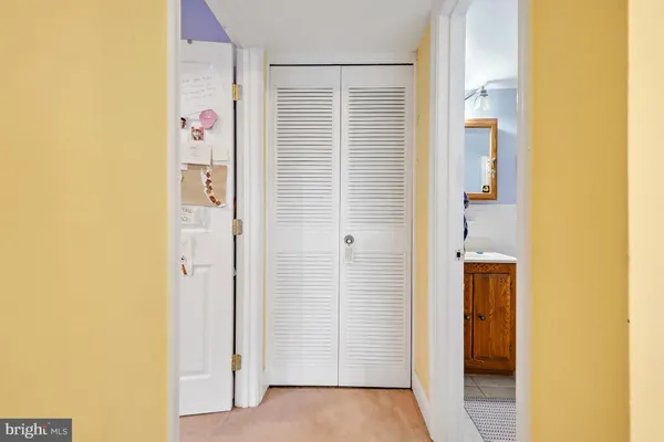 a view of an entryway with a door