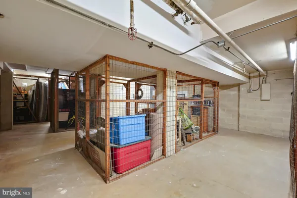 a view of an empty room with windows