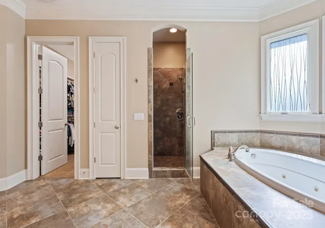 a bathroom with a tub a sink and a shower