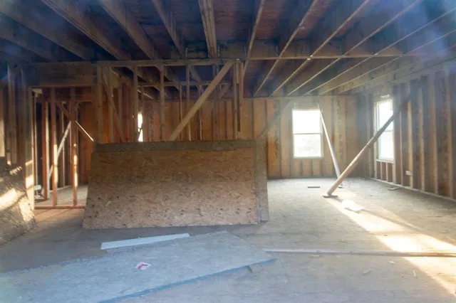 a view of a porch with a door